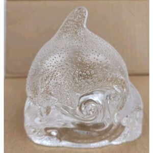 PartyLite Glass Dolphin‎ Tea Light Votive Candle Holder Beach Ocean Nautical